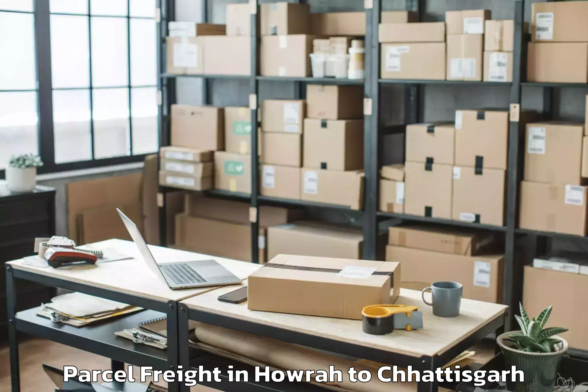 Reliable Howrah to Bhopalpattnam Parcel Freight